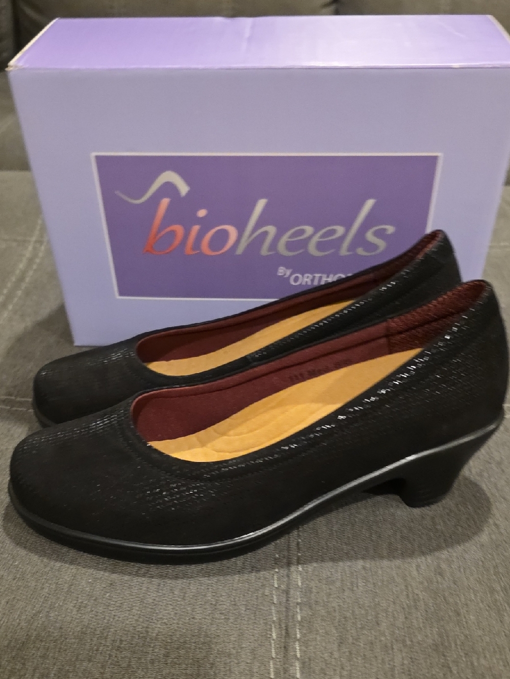 NEW Orthofeet Comfort Bio Heels Black 8.5 M + Box